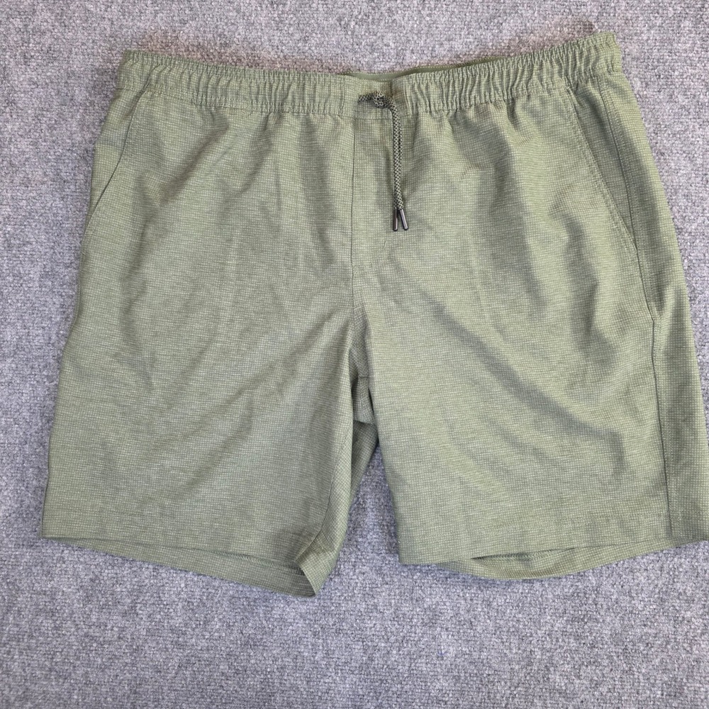 Copper & Oak Shorts Mens XXL Green Grid Lined Athletic Performance Drawstring